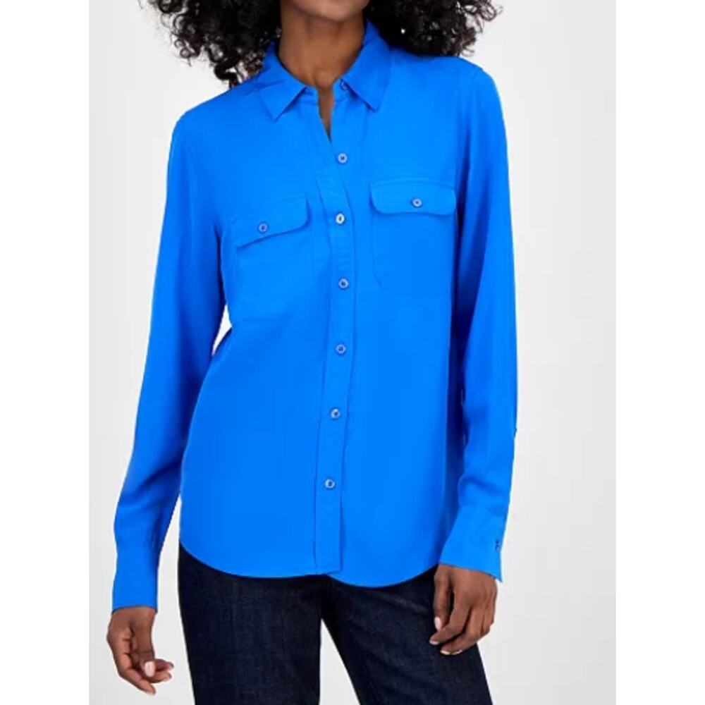 INC International Concepts Women's Flap Pocket Shirt Size  S